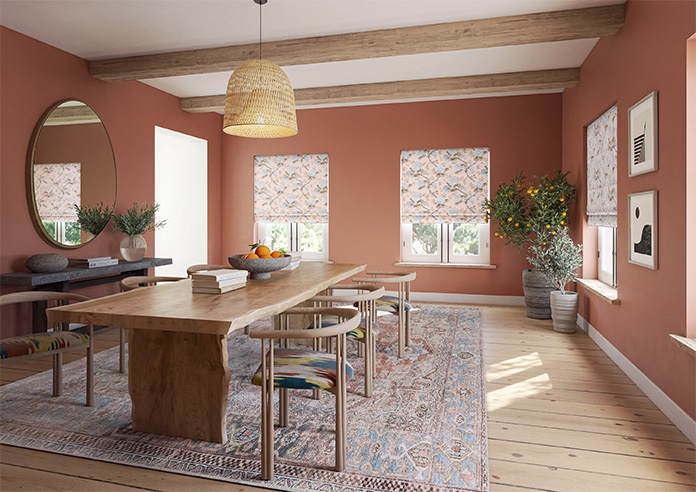 Bouquet Velvet, Soft Apricot - Roman Blind - Image 6